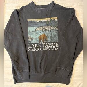 Aeropostale Lake Tahoe Graphic Crewneck Sweater - Dark Gray